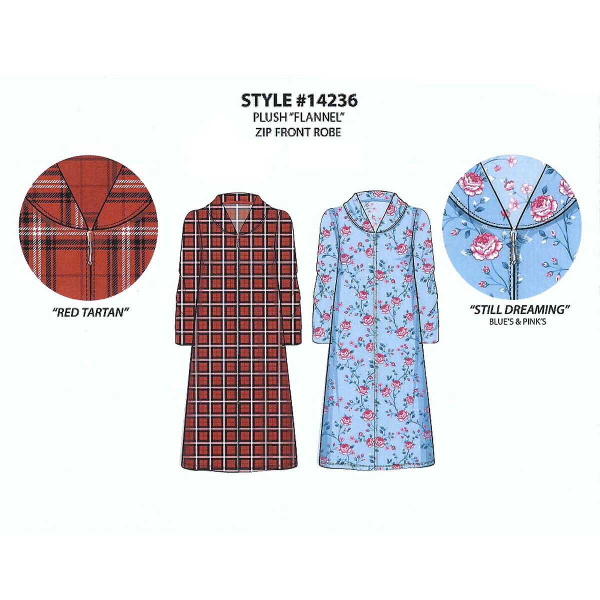 CHARMOUR Women's Plush Micropolar Robe with Zip Front - Main Image