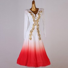 Latin Ballroom Dance Dress Modern Salsa Waltz Standard Long Dress F593 2 Colors