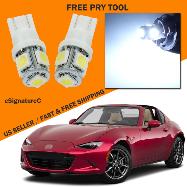 7 x White LED Interior Lights Package For 2009 2019 Mazda MX5 Miata