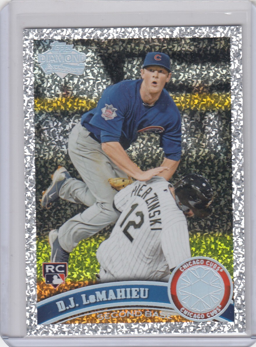 2011 Topps Update Parallel Silver Diamond Anniversary DJ LEMAHIEU RC #US205 Cubs