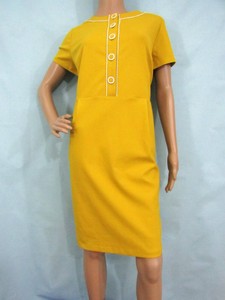 mustard yellow sheath dress