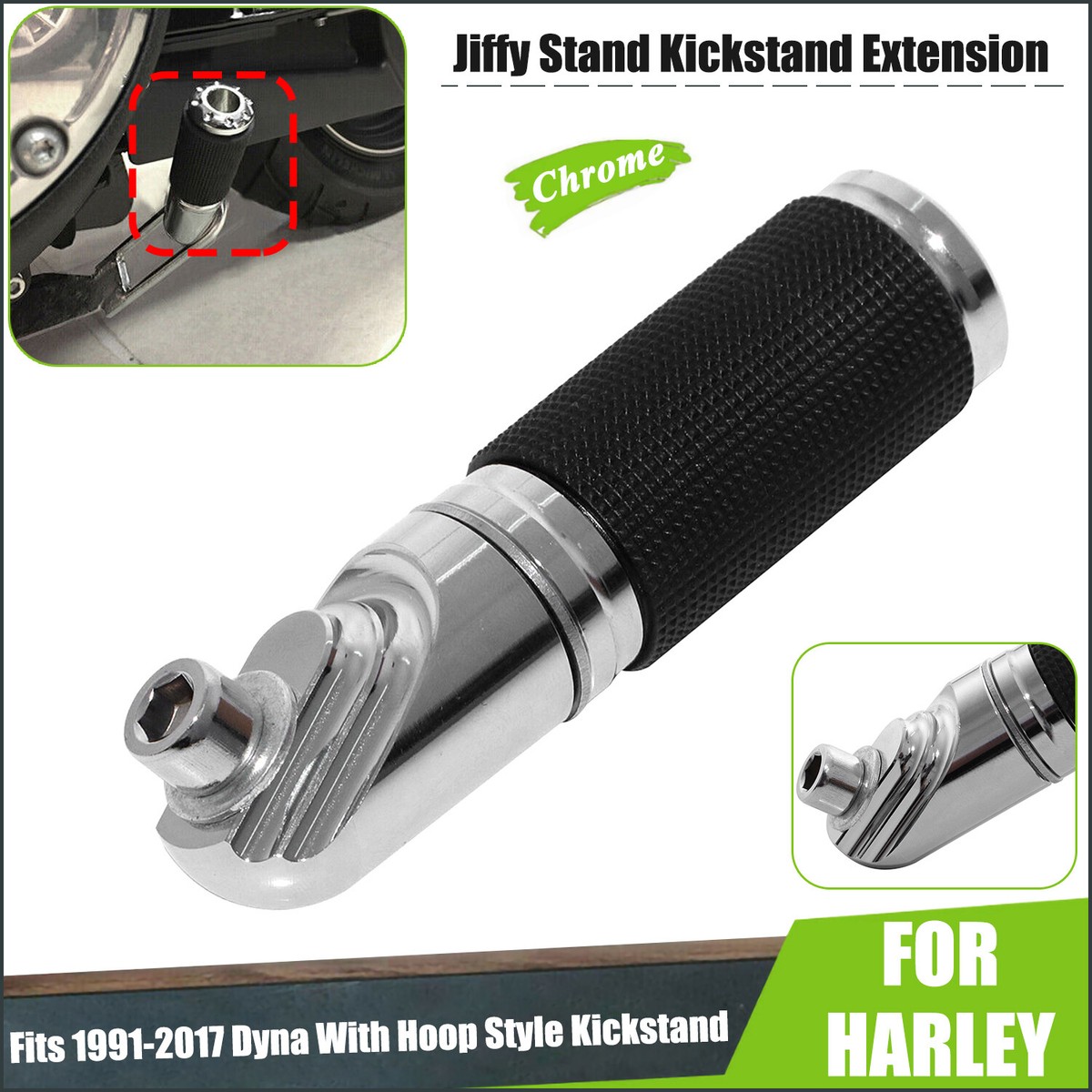 Chrome Kickstand Extension For Harley Dyna FXDWG FXD FXDL