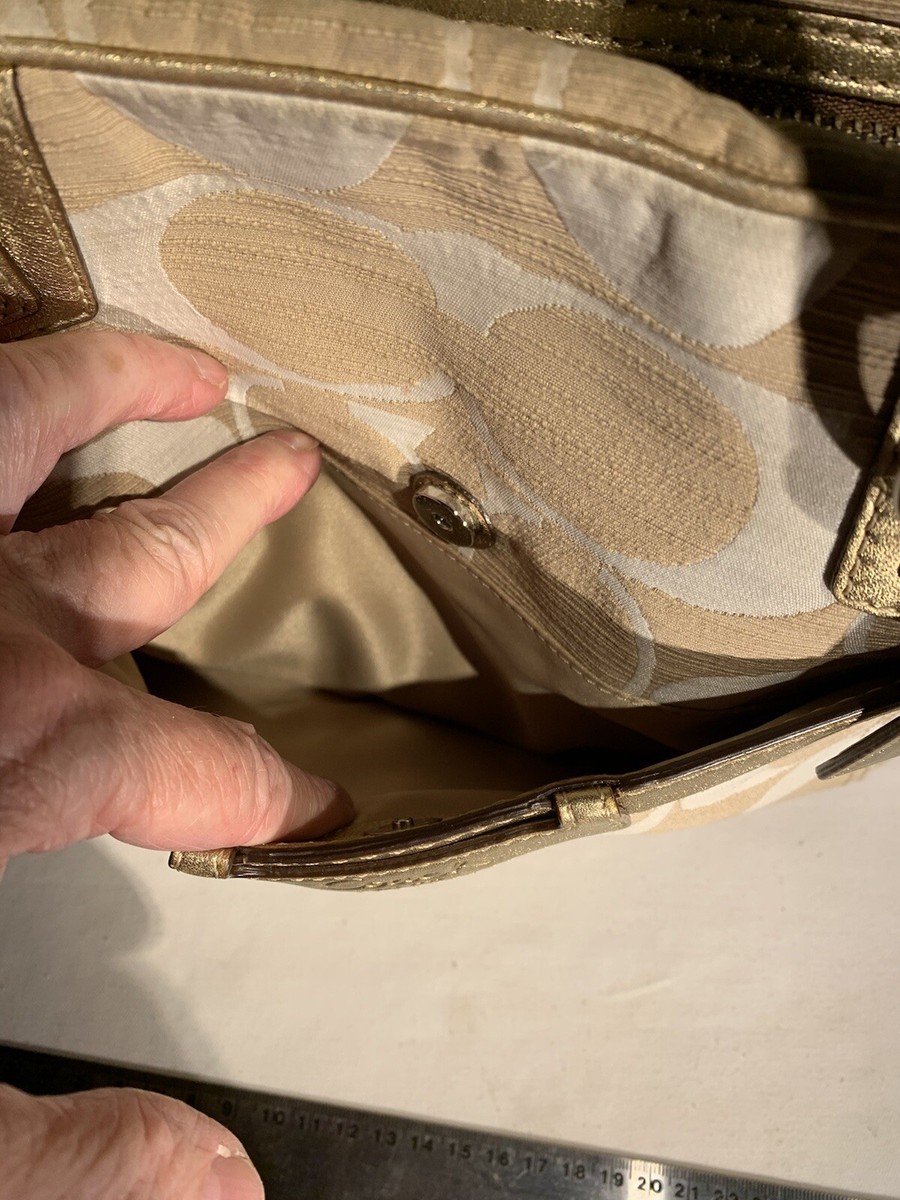 COACH Penelope Shantung Signature Bag Beige/Ivory J0869 COACH Penelope Shantung Signature Bag Beige/Ivory J0869
