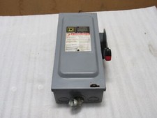 SQUARE D HEAVY DUTY FUSED SAFETY SWITCH H361N SER F05 30 A AMP 600V - USED