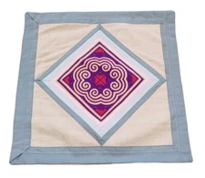 Handmade Patchwork  Quilted Pillowcase Pillow Cover Gray Purple 16 x 16 in. 