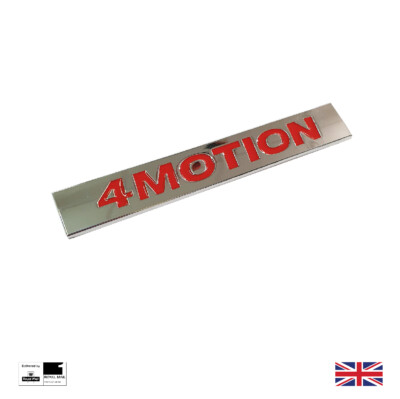 4MOTION Boot Badge For VW Golf Jetta Passat Tiguan Polo Touareg Chrome/Red  UK