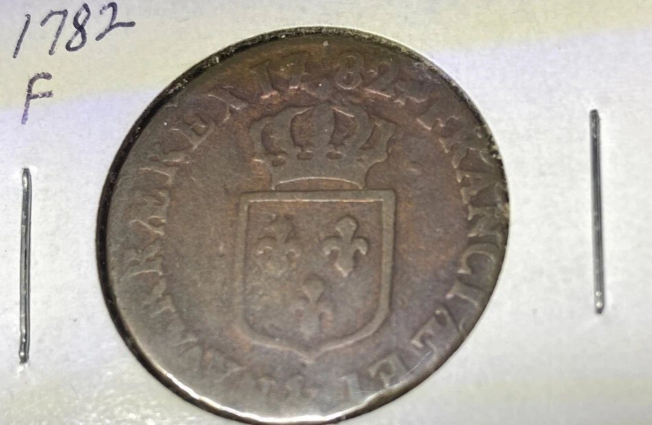 1782, France, 1/2 Sol, Louis XVI, Bright Copper, KM# 586 F Sey2kk40c 197-586.1 - Image 4 of 4