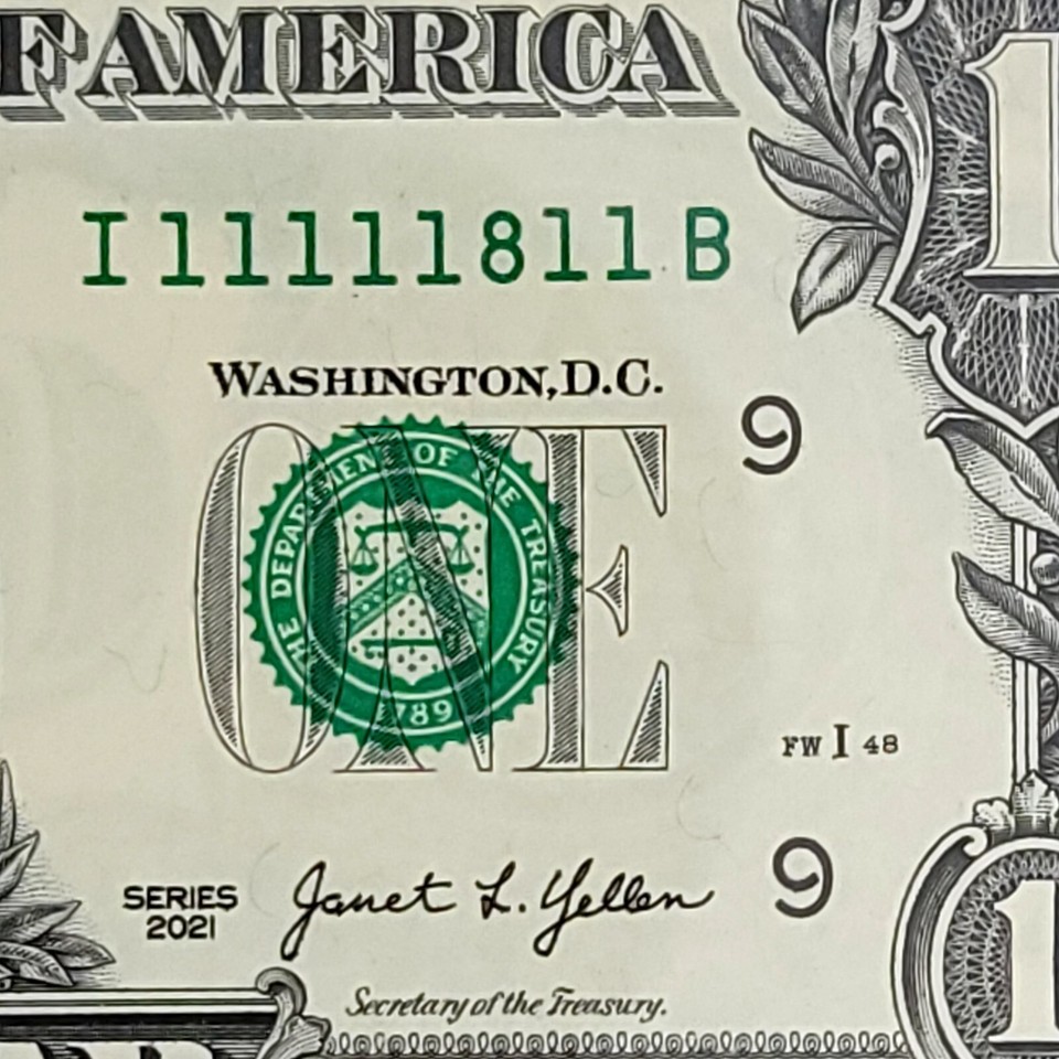 7 of a Kind 1s Fancy Serial Number 1 Dollar Bill Gem Uncirculated 66 ...
