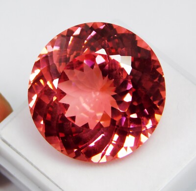 Zertifiziert 39.10 CT Natürlich Ceylon Padparadscha Saphir Rund Schliff Lose