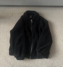 Primark Black Teddy Coat Size 8-10