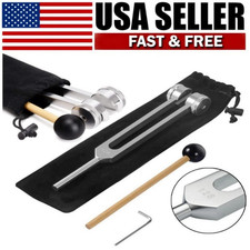 Healing Tuning Fork with Silicone Hammer Sound Therapy Musical Instrument 128Hz