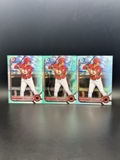 2022 Bowman Draft Sal Stewart Lot - 1st Aqua Lava Refractor /199 - Reds