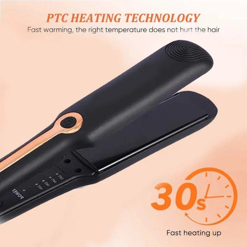Hair Straightener Flat Iron | Wide Ceramic Plates | Adjustable Heat Styling Tool - Image 3 of 4