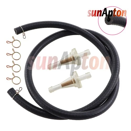 2 Feet - 5.5mm Fuel Line & 6 Clear Filter Clips Set for Honda Motorcycle