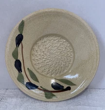 Contemporary Pottery Com Handmade Garlic Ginger Olive Oil Grater / Dip Plate 7”