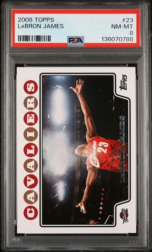 2008 Topps LeBron James #23 "Chalk Toss" Card PSA 8 NM-MINT