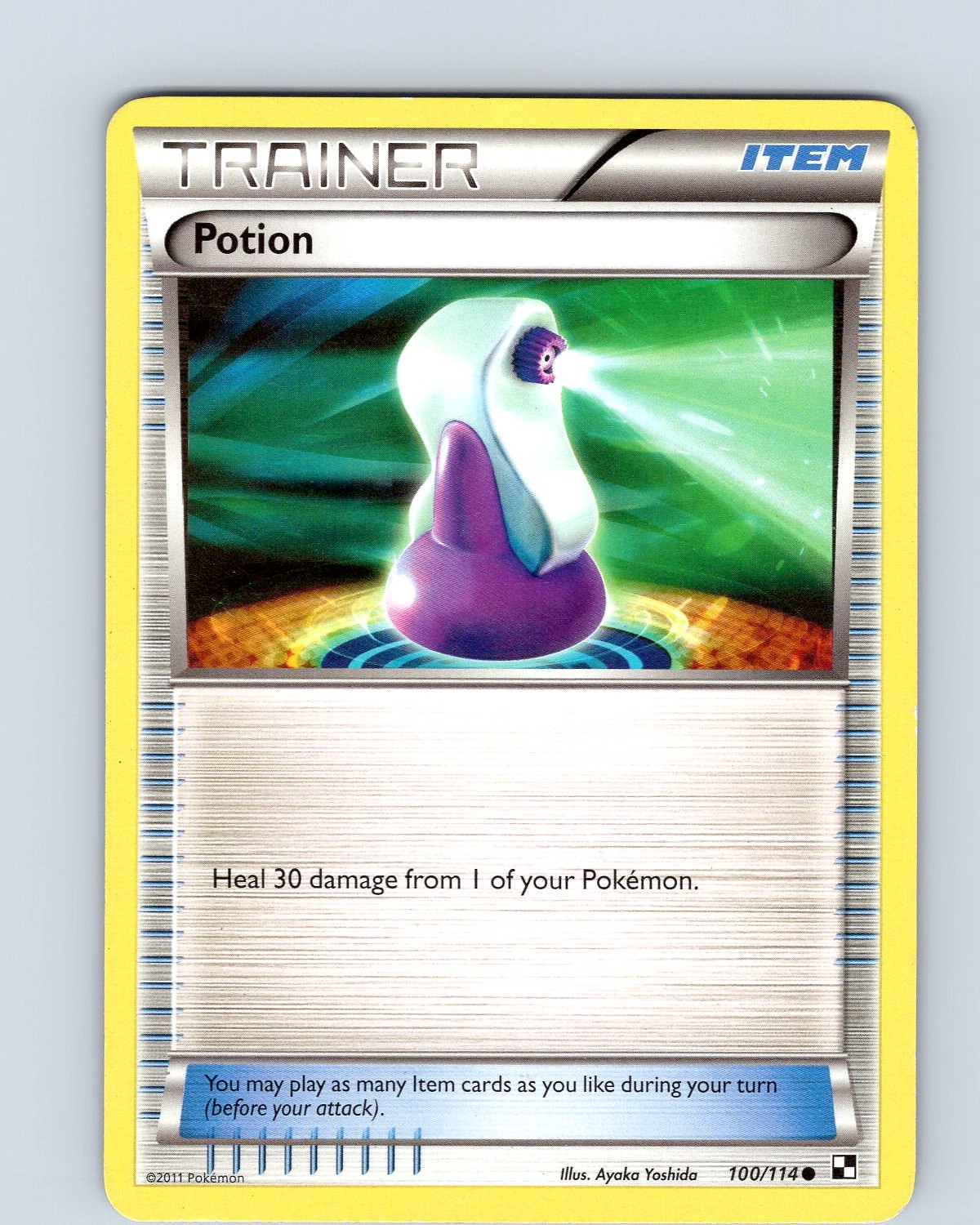 Pokemon TCG Potion Black & White 100/114 Regular Common Card Played LP