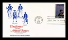US COVER SPIRIT OF 76 REVOLUTION BICENTENNIAL FDC UNIFORMS OF ARMED FORCES
