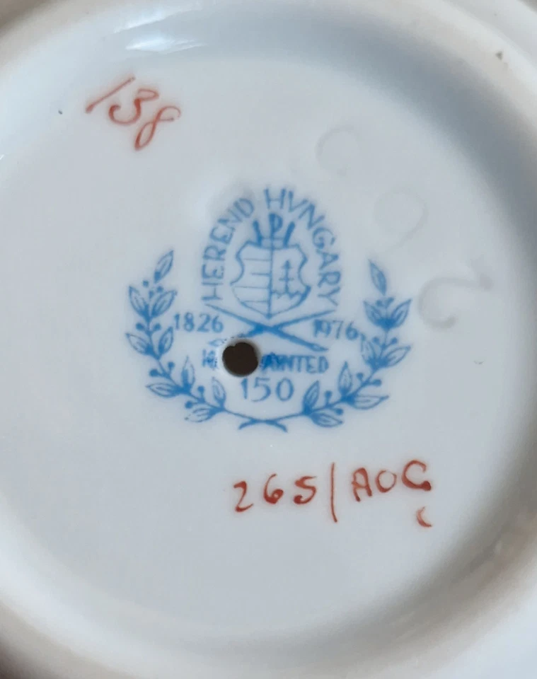 6 x Herend Apponyi Orange Eierbecher Eierteller mit Ablage AOG 265 Top 150 Years - Bild 4 von 4