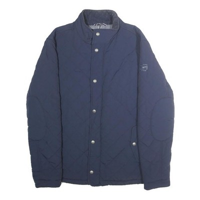 WRANGLER Herren Blau Steppjacke XL Polyamid Zip Freizeit Leicht Oberbekleidung