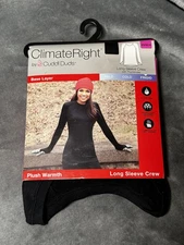 ClimateRight Cuddl Duds Womens XS Black Long Sleeve Frigid Rated Base Layer