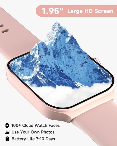 TOOBUR Smartwatch für Damen Alexa eingebaut, passt 145mm-190mm Handgelenke, rosa  - Bild 4 von 7