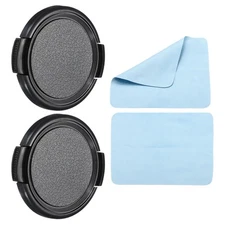 2Pcs Sides Pinch Front Lens Cover Dust Camera Lens Cap for 46mm Thread Lens