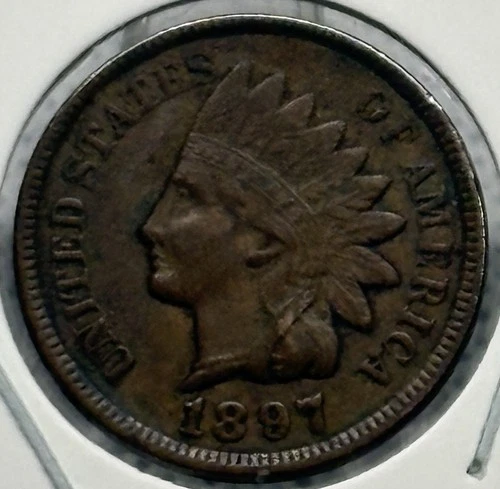 1897 Indian Head Cent, Extremely Fine, Full Liberty And Date, Beautiful! 🔥