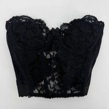 Vintage Victoria's Secret Black Lace Bustier Corset Top Y2K