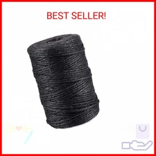KINGLAKE 328 Feet Jute Twine Black Gift Twine String Durable Packing String for 