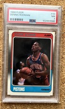 Fleer 1988-89 Dennis Rodman #43 Rookie Detroit Pistons Basketball Card PSA 7. rookie card picture