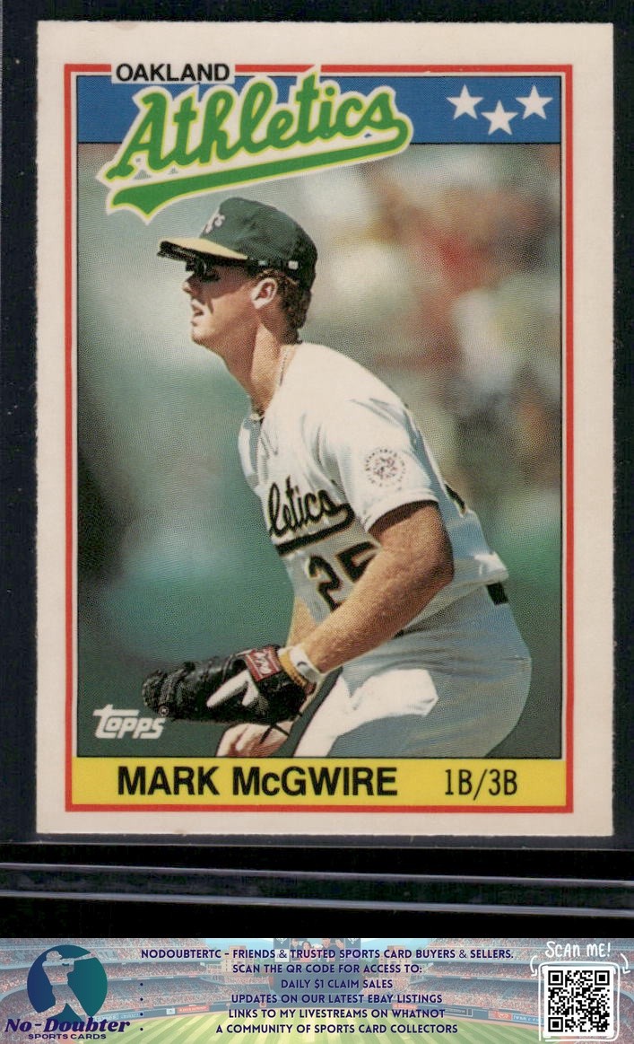 1988 Topps UK Minis #47 Mark McGwire Collector's Ed Tiffany Athletics 88TF