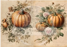 Autumn Garden Pumpkin | A4 Rice Paper | Paper for Decoupage | Halloween