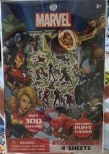 Marvel Sticker Book 4 Sheets 300 Stickers with Puffy Stickers