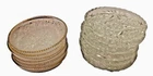 Lot of 14 1950'S Jeanette Glass Harp and Starburst Crystal Coasters