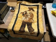 Vintage Handmade Soft Alpaca/llama Throw Rug Wall Hanging from Peru, 24x38’’