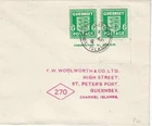 1941 (7 April) Guernsey 0.5d Arms FDC Superb Pair With Marginal Inscription VGC