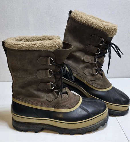 Sorel Caribou Mens Snow Boots Size 12 Brown. Rubber Leather Waterproof - Picture 2 of 4