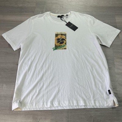 NEW Ted Baker Shirt Mens 2XL White Pansy Seed Packet Floral Graphic Crewneck Tee