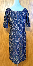 Awesome Nine West Black Lace Over Tan Dress Women's Size 10 Fits Medium