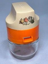 Vintage Gemco Citrus Juicer Hand Press *Spice of Life* Pattern Orange EXCELLENT