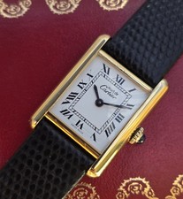 Authentic Ladies 1970s Cartier Tank Mechanical Manual With Box And Paper, Chic