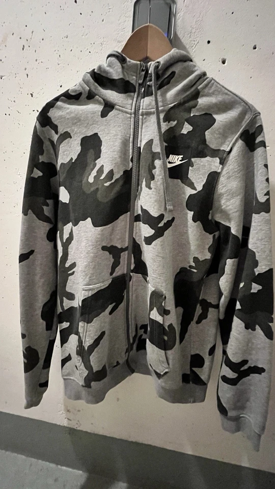 Nike Sweat à capuche zippé Homme S camouflage gris/noir logo manches longues - Photo 4/4