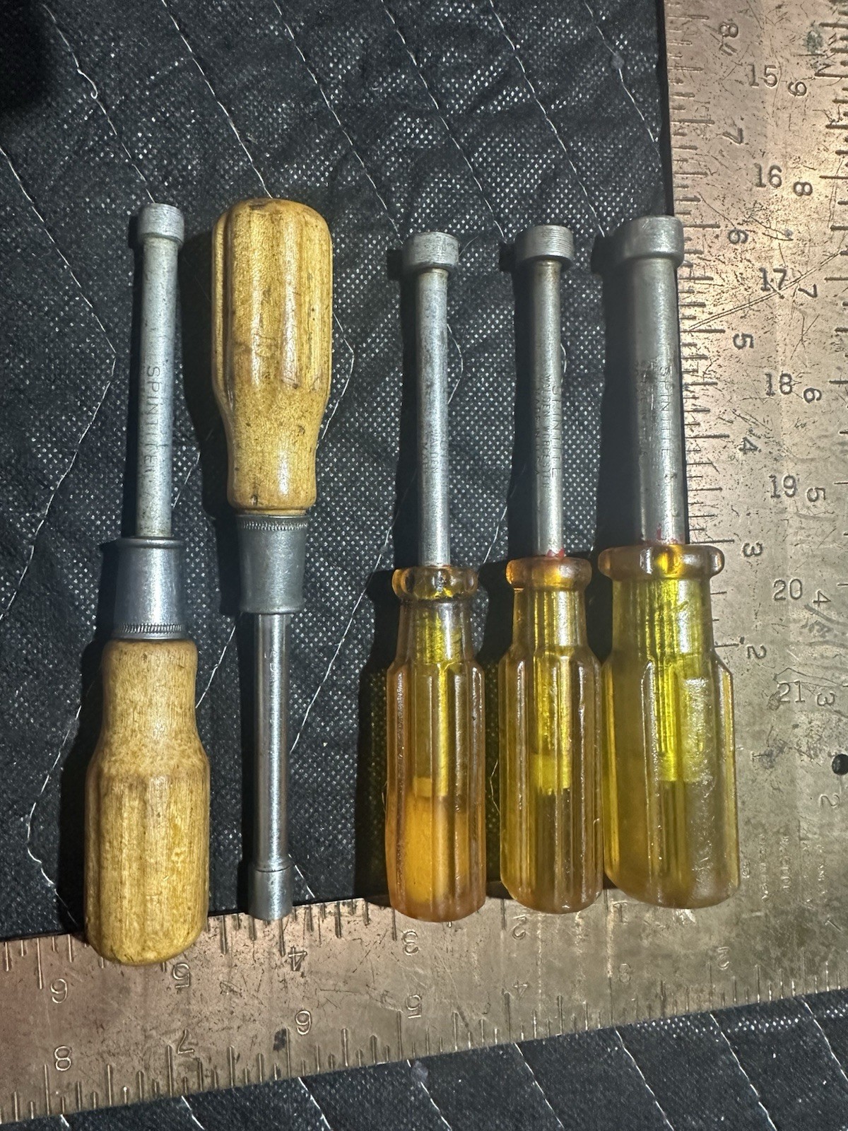 5 Pc Vintage SPINTITE Nut Drivers By Walden Worcester image 4