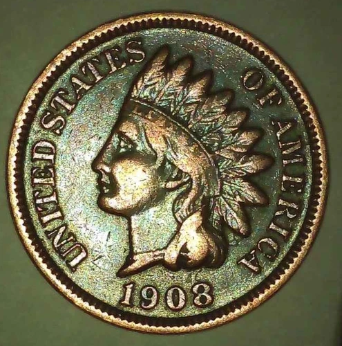 1908 - P Indian Head Penny; Good condition