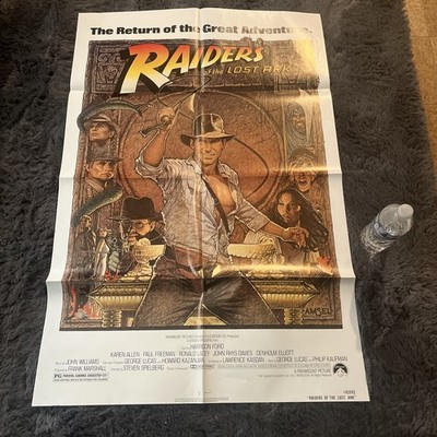 Raiders Of The Lost Ark R82 ORIGINAL 27X41 FOLDED NM MOVIE POSTER HARRISON FORD