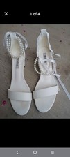 Ankle Wrap Open Toe Block Heel Bridal Wedding Sandals