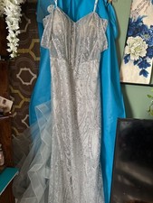 Prom Dress Size M Silver Good Condition
