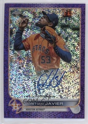 2022 Chrome Veteran Purple Speckle Refractor 48/299 Cristian Javier Auto 10k8