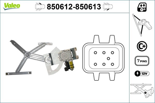 Fensterheber Valeo 850612 FüR Opel Meriva X03 GroßRaumlimousine Cdti E75 16V LPG-image